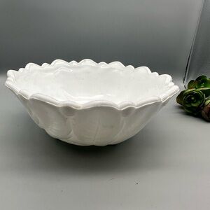 Indiana Glass Wild Rose milk glass footed bowl